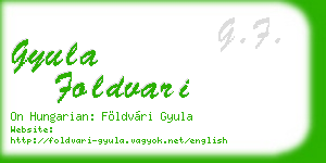 gyula foldvari business card
