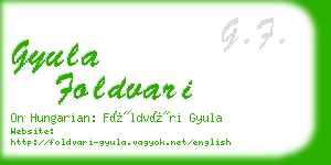 gyula foldvari business card